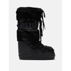 Moon Boot Bottes Icon Fausse Fourrure Noir