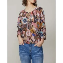 Summum Woman Top Semi-transparent Avec Imprimé