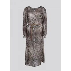 Summum Woman Robe Longue Imprimée Plumes -Maison Mode Magasin summum woman robe maxi imprime floral 4