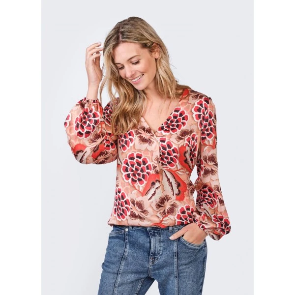 Summum Woman Top Col V Imprimé Floral 4 Summum Woman Top Col V Imprimé Floral – Image 2