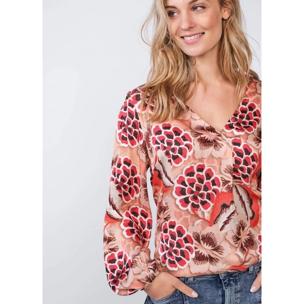 Summum Woman Top Col V Imprimé Floral 6 Summum Woman Top Col V Imprimé Floral – Image 4